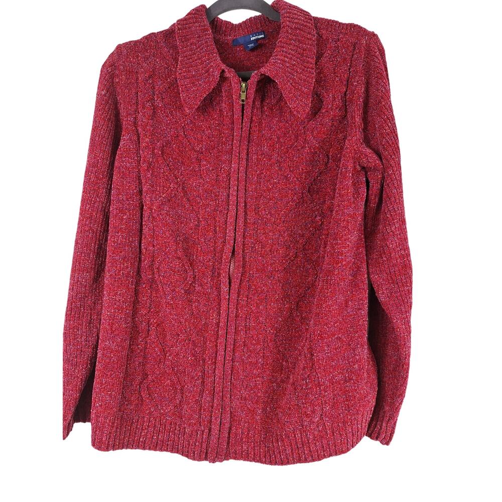 Basic Editions women's sweater long sleeve  XL  fed zip front